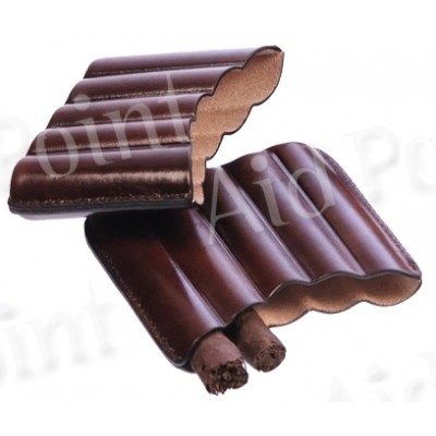 PORTA SIGARI TOSCANI IN CUOIO DA 5 POSTI MARRONE